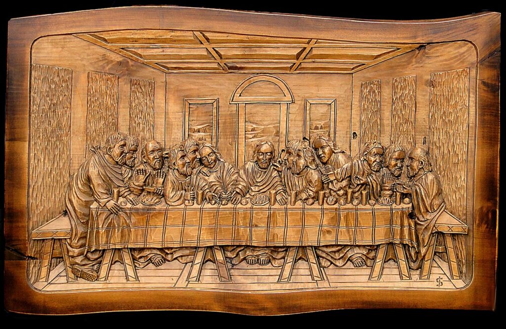 1 startling mysterious phrase ; know how to ? image depicts Jesus telling his disciples about his death and resurrection during the last supper with them.